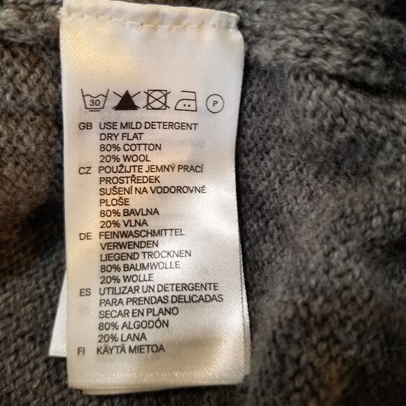 H&M L.O.G.G Men's Career Grey Lightweight Cardigan Button Front Sweater Size XL - Picture 6 of 6